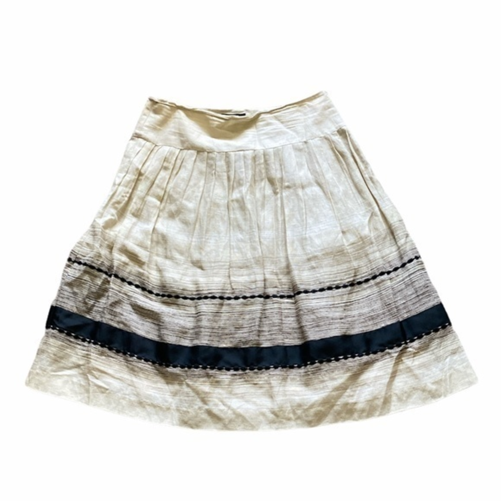 Alfani Linen Silk Pleated Midi Skirt Sz. 4